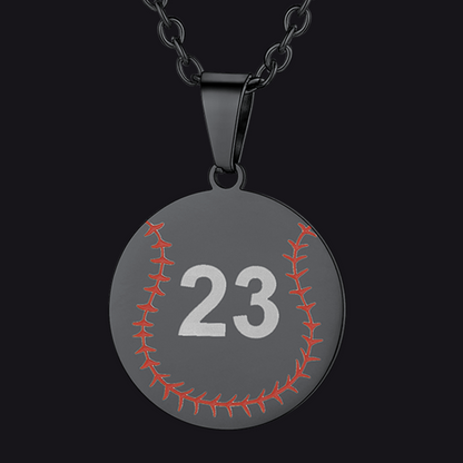 Custom Number Baseball Disc Necklace Sport Chain for
