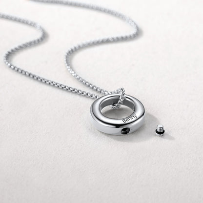 Custom Circle of Life Urn Ashes Necklace Cremation Jewelry