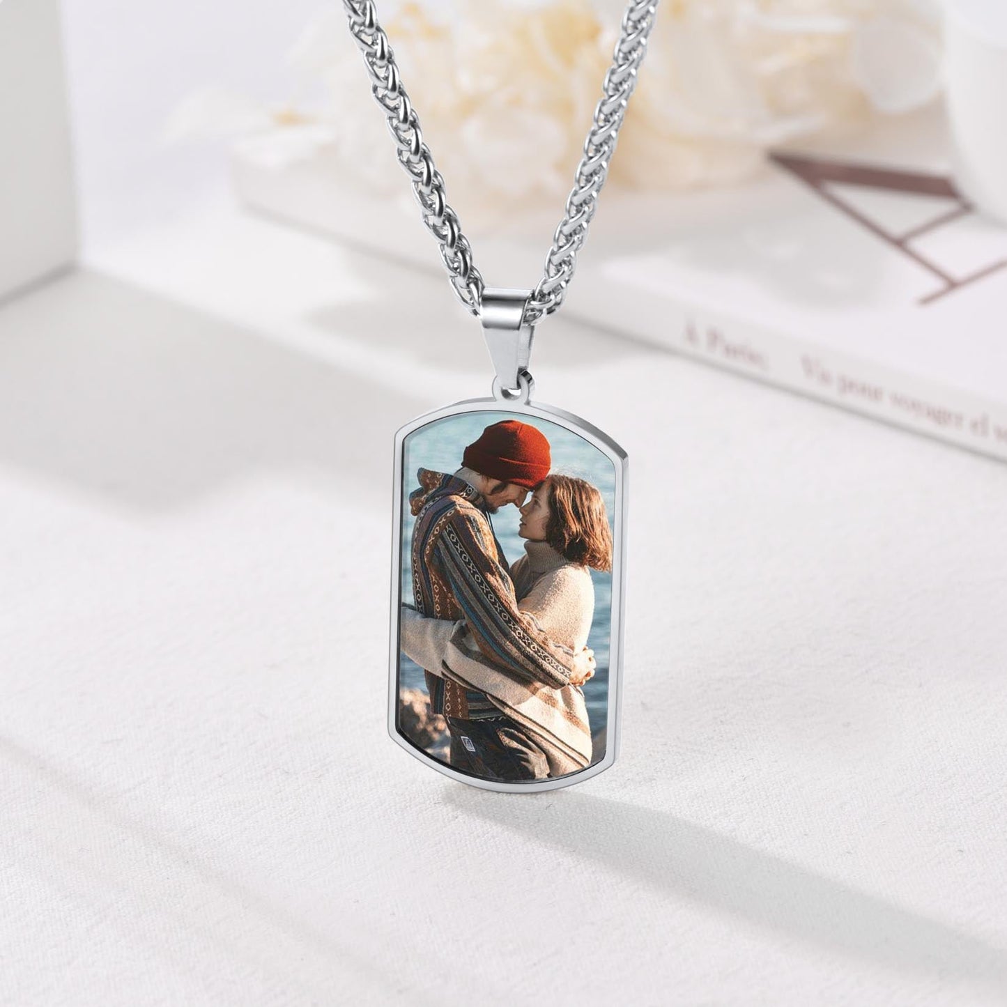 Custom Photo Dog Tag Necklace With Picture for