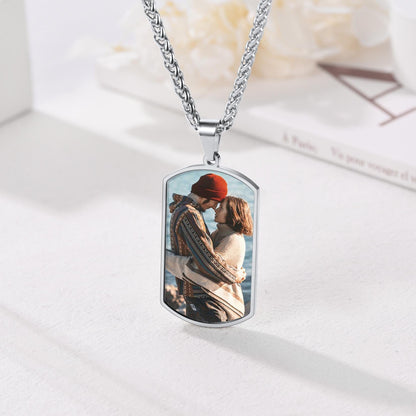 Custom Photo Dog Tag Necklace With Picture for