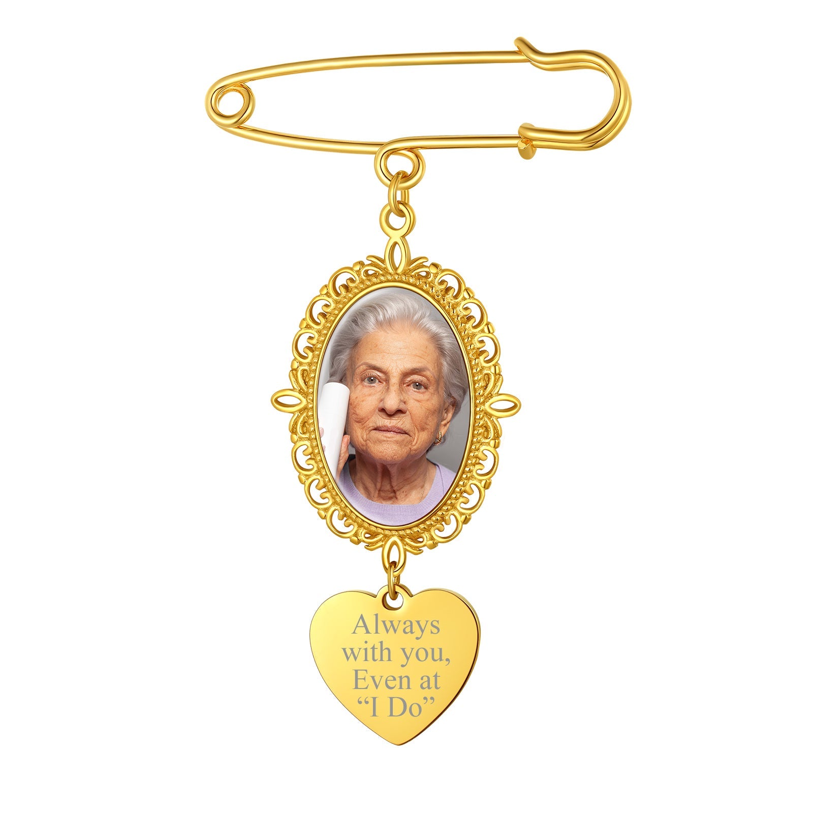 Customized Memorial Picture Charms Brooch Pins for Wedding