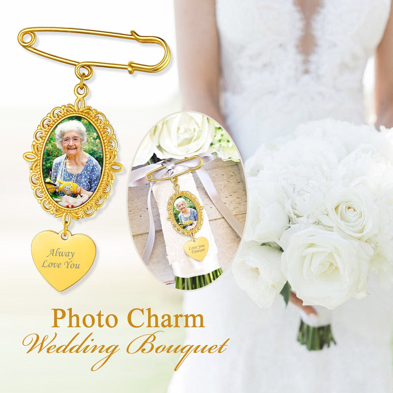 Customized Memorial Picture Charms Brooch Pins for Wedding