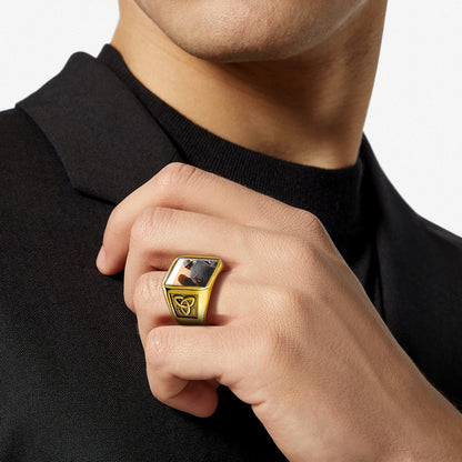 Personalized Custom Photo Ring With Knot for