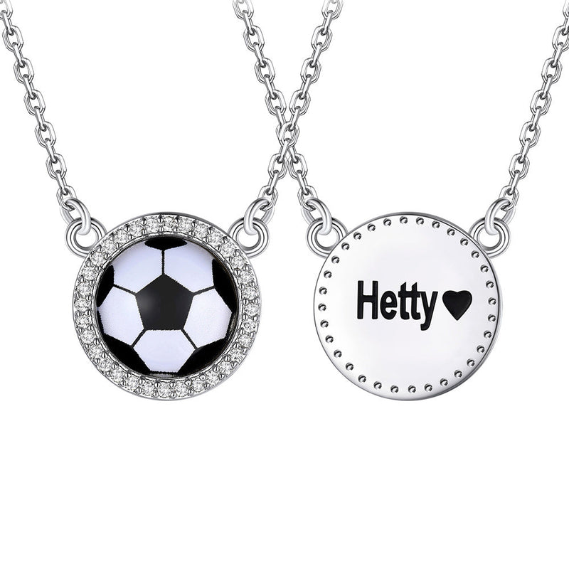 Custom Cz Sports Pendant Necklace With Name Tag for Fans Athlete
