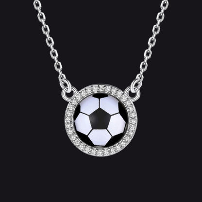 Custom Cz Sports Pendant Necklace With Name Tag for Fans Athlete