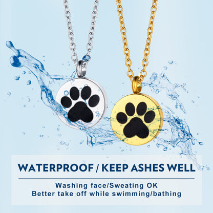Customized Pet Footprints Urn Necklace for Ashes Memorial Gift