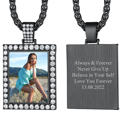 Customized Frame Picture Necklace Memorial Gift for