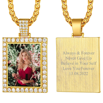 Customized Frame Picture Necklace Memorial Gift for