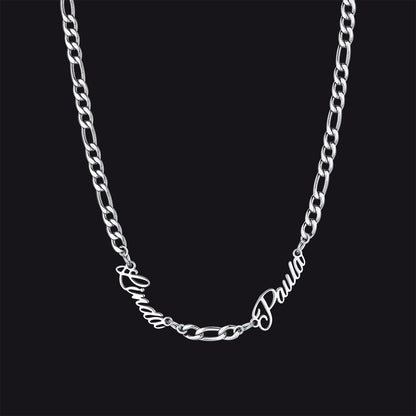 Customized Name Necklace With 3mm Width Figaro Chain , Father's Day Gifts