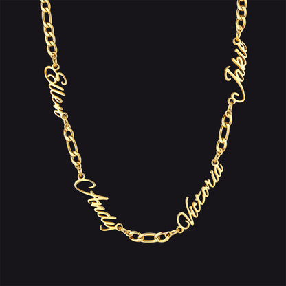 Customized Name Necklace With 3mm Width Figaro Chain , Father's Day Gifts