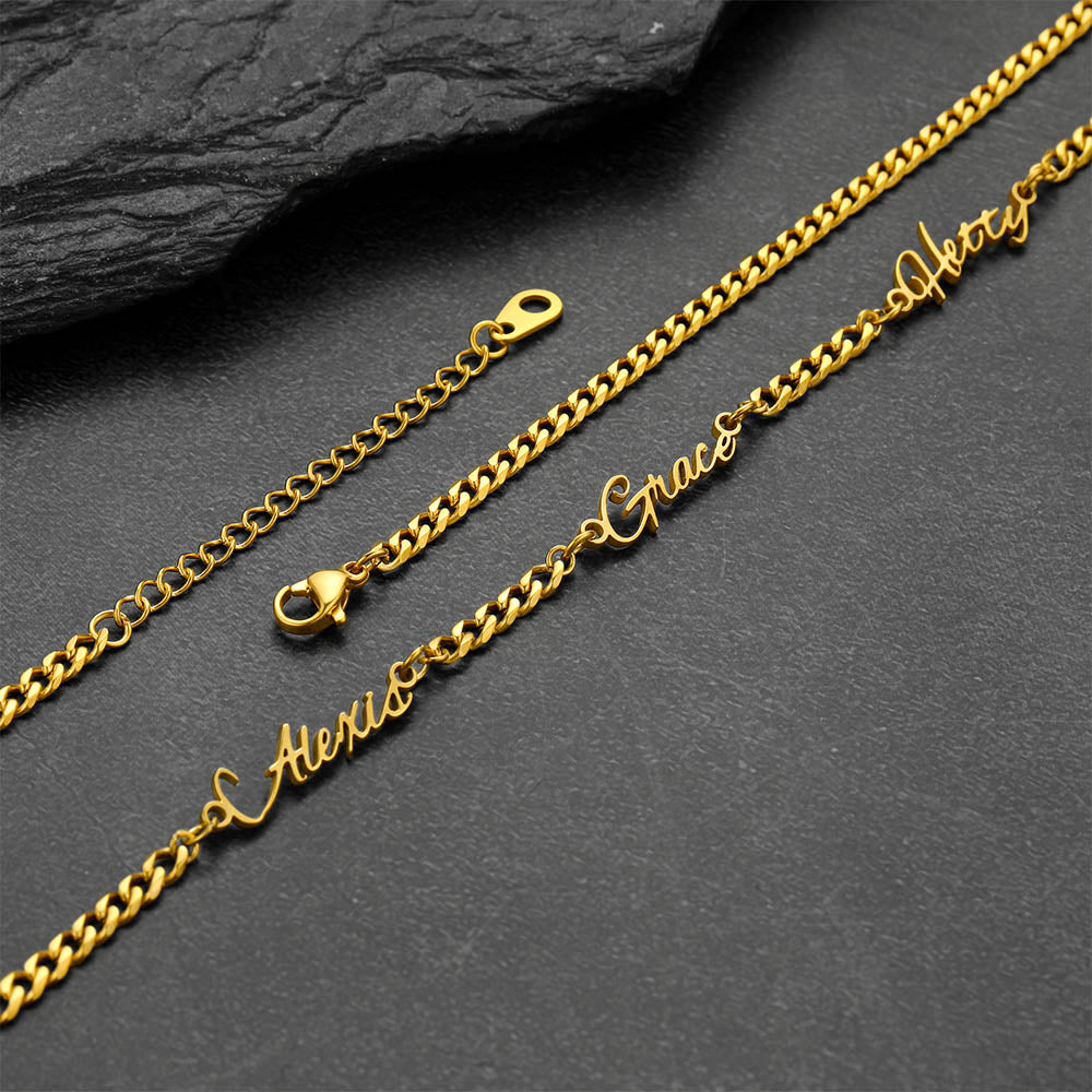 Customized Name Necklace With Cuban Link Chain for