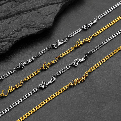 Customized Name Necklace With Cuban Link Chain for
