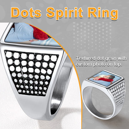 Customized Photo Ring Square Engraved Signet Ring for