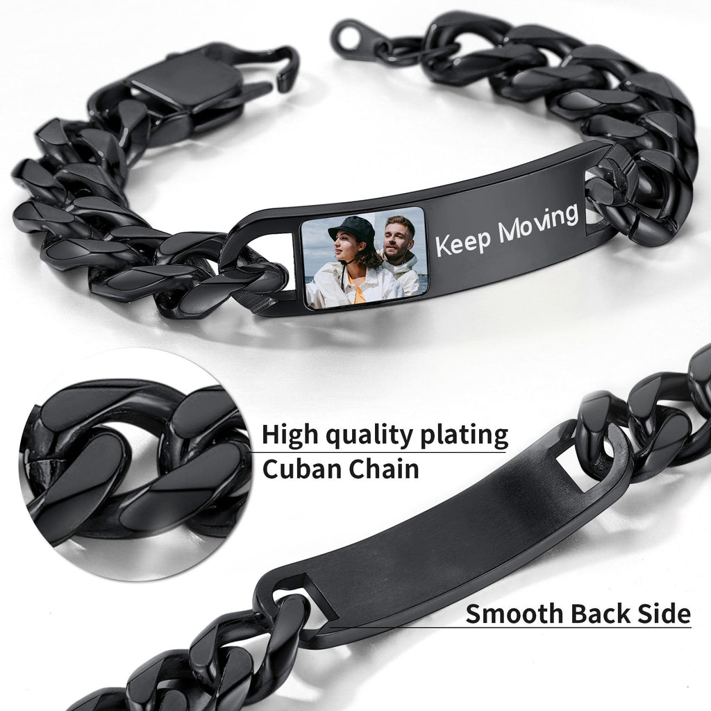 Customized Photo Cuban Chain Link Bracelet for