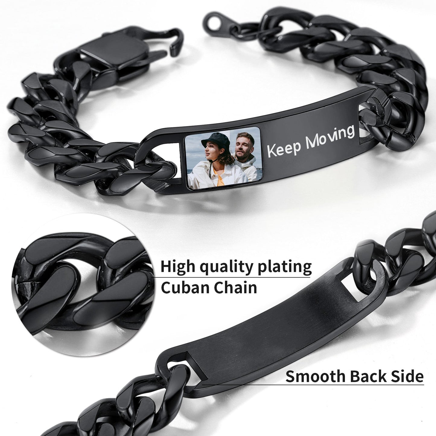 Customized Photo Cuban Chain Link Bracelet for