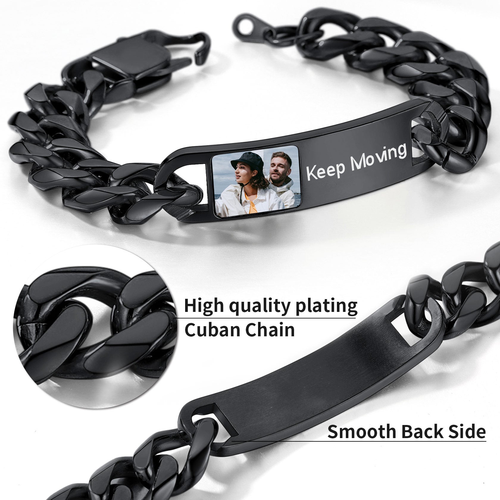 Customized Photo Cuban Chain Link Bracelet for