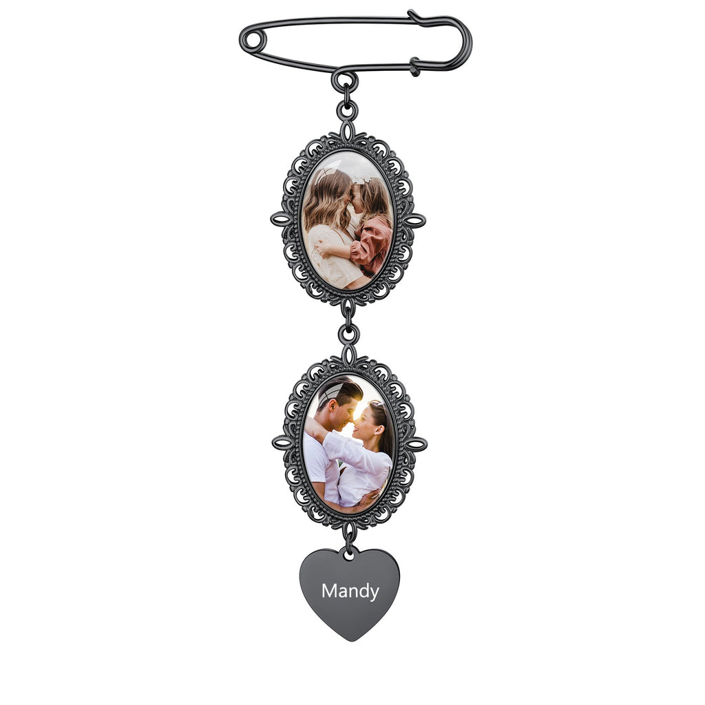 Customized Memorial Picture Charms Brooch Pins for Wedding