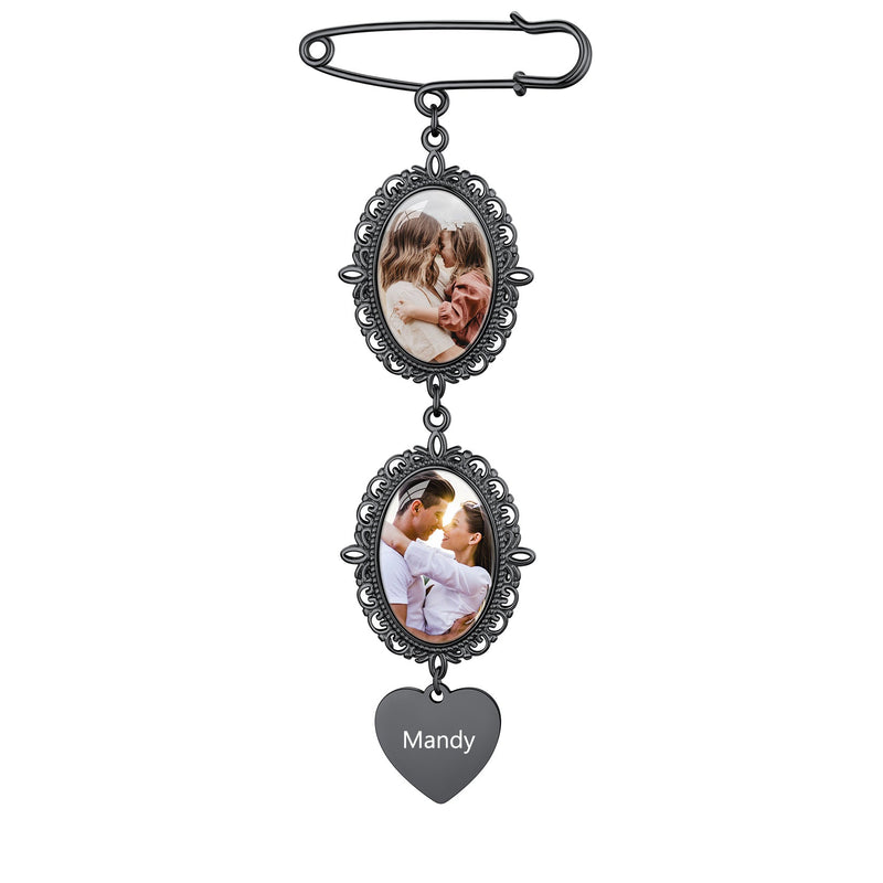 Customized Memorial Picture Charms Brooch Pins for Wedding