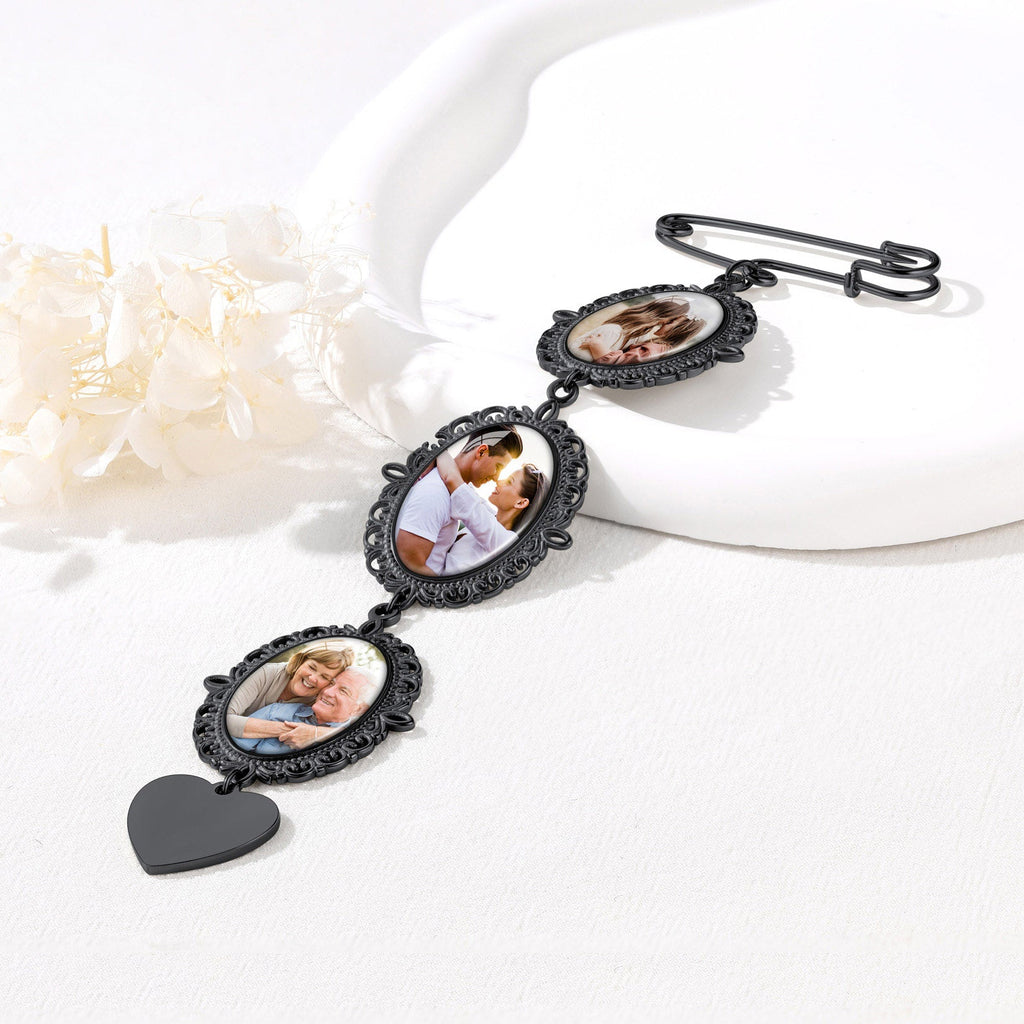 Customized Memorial Picture Charms Brooch Pins for Wedding