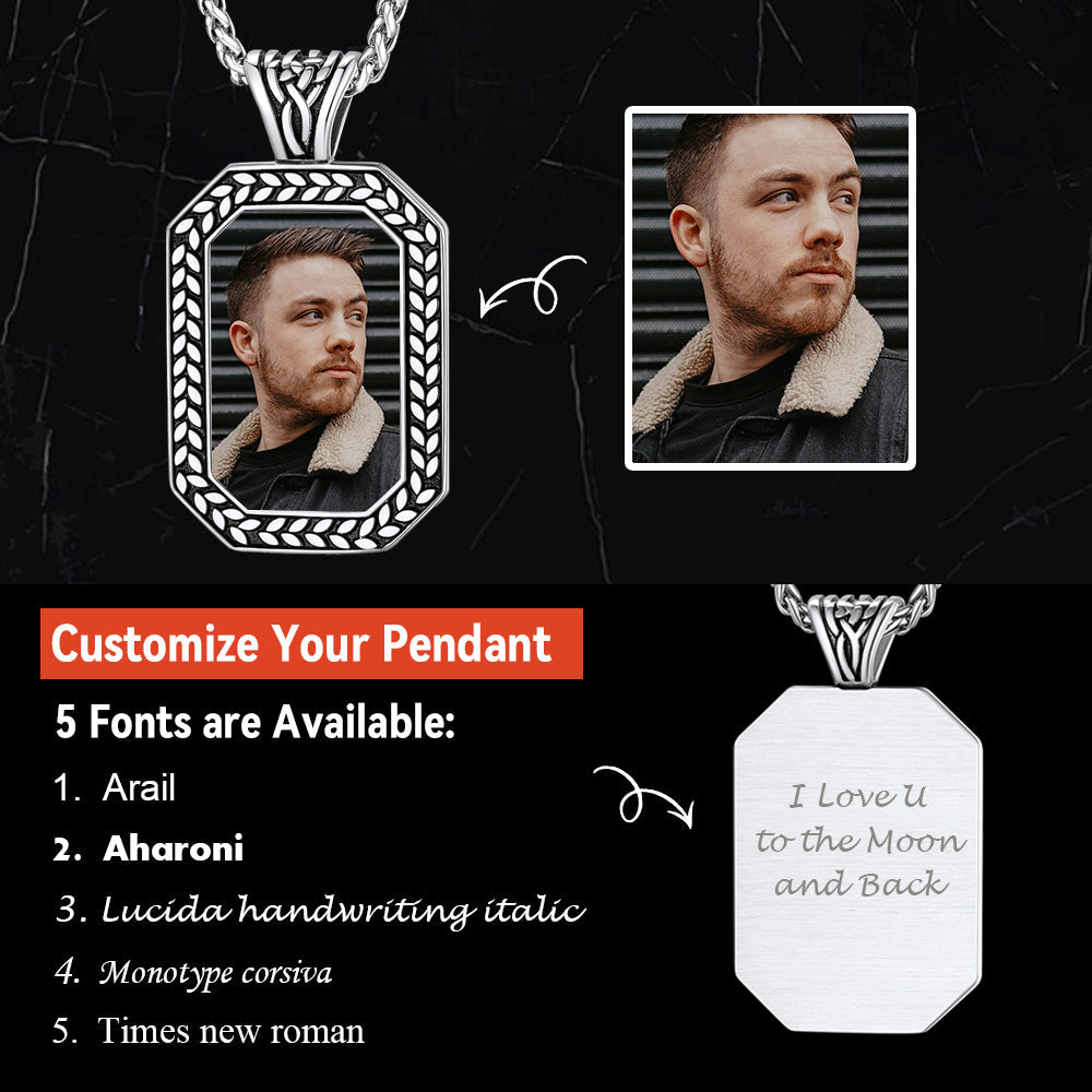 Customized Picture Dog Tag Necklace Photo Pendant for