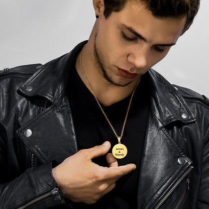 Customized Round Picture Necklace Memorial Gift for