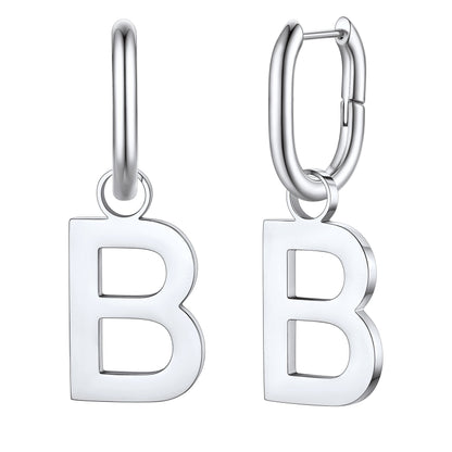 Hypoallergenic Initial Letter Dangle Earrings for