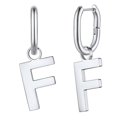 Hypoallergenic Initial Letter Dangle Earrings for