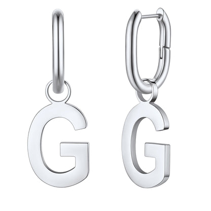 Hypoallergenic Initial Letter Dangle Earrings for