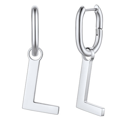 Hypoallergenic Initial Letter Dangle Earrings for