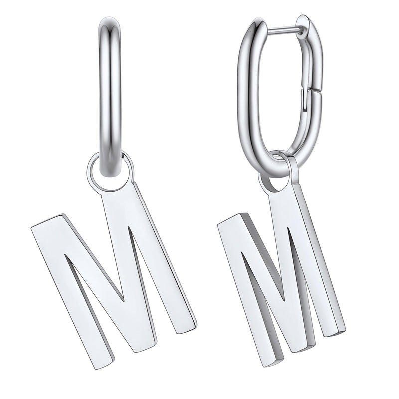 Hypoallergenic Initial Letter Dangle Earrings for