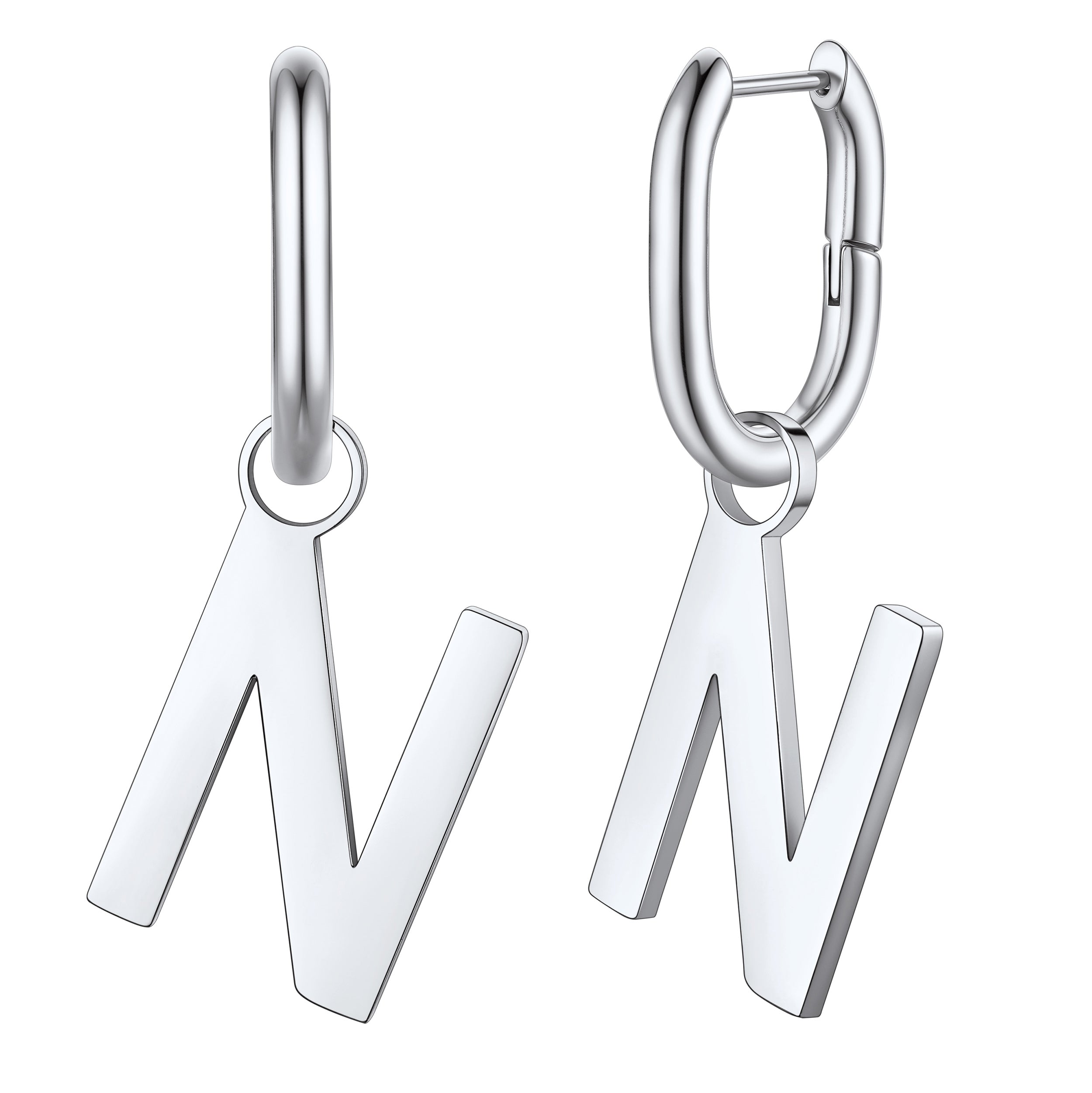 Hypoallergenic Initial Letter Dangle Earrings for