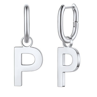 Hypoallergenic Initial Letter Dangle Earrings for