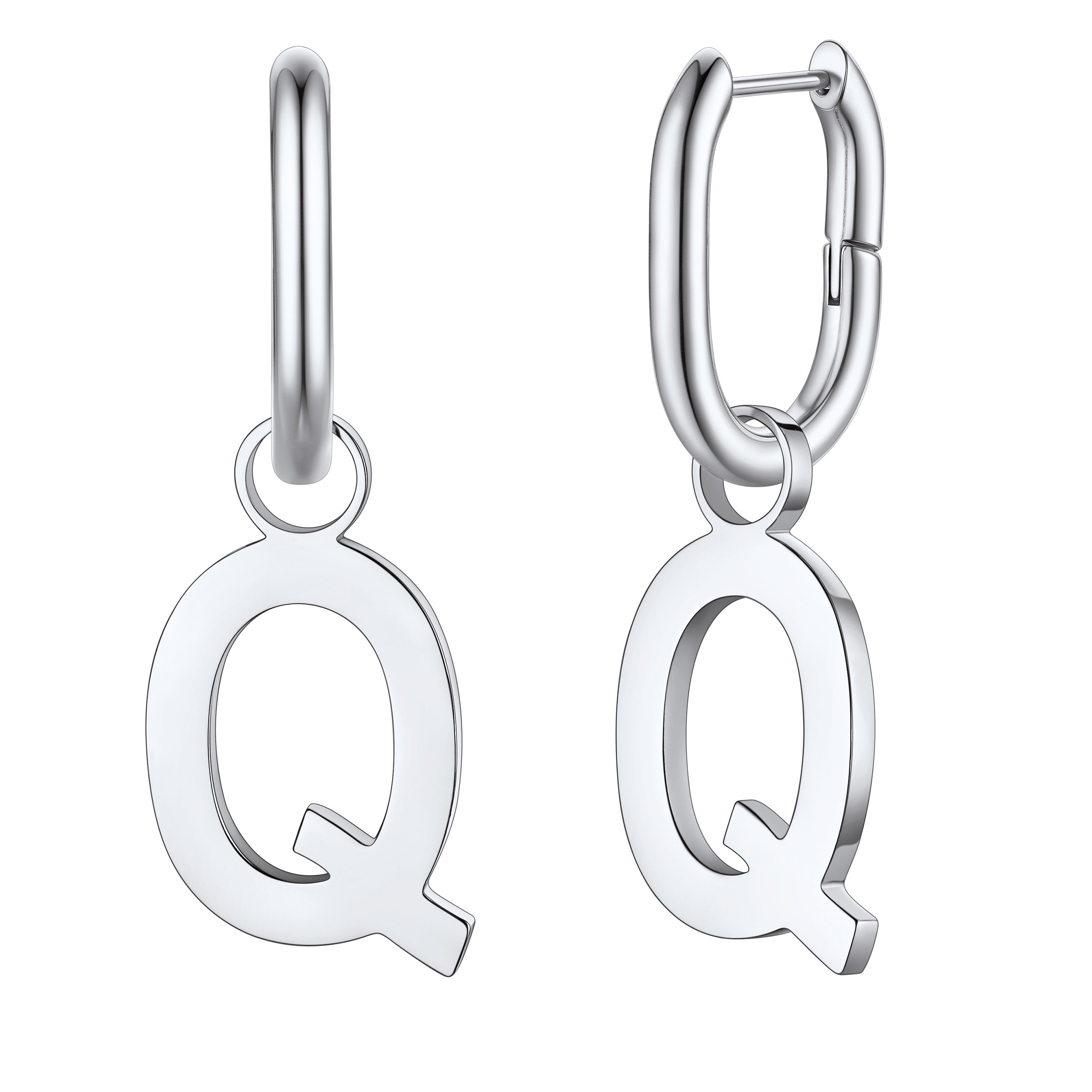 Hypoallergenic Initial Letter Dangle Earrings for