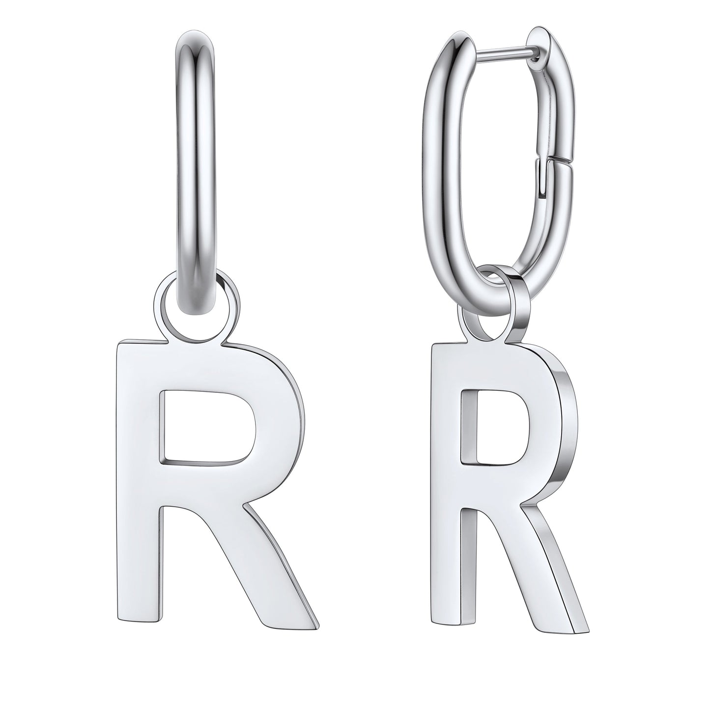 Hypoallergenic Initial Letter Dangle Earrings for