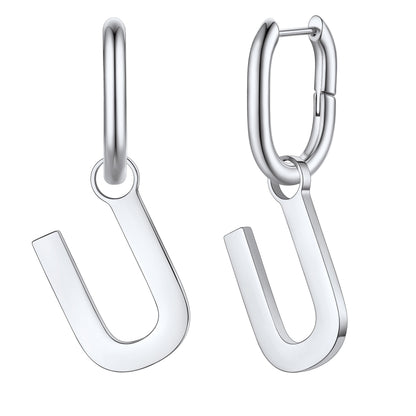 Hypoallergenic Initial Letter Dangle Earrings for