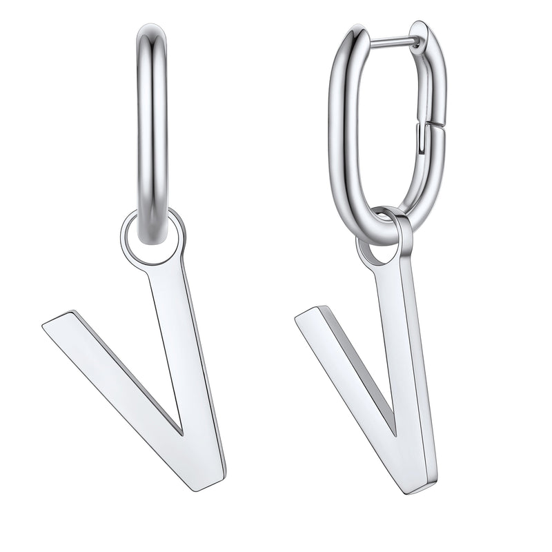 Hypoallergenic Initial Letter Dangle Earrings for
