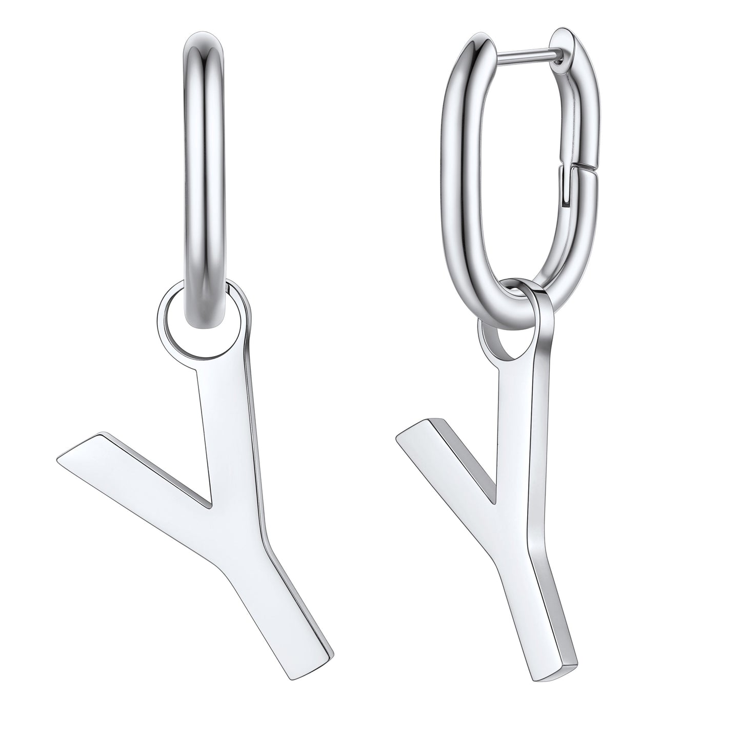 Hypoallergenic Initial Letter Dangle Earrings for
