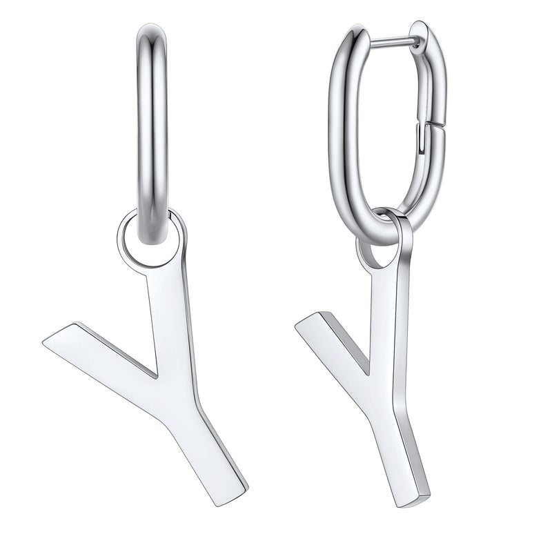 Hypoallergenic Initial Letter Dangle Earrings for