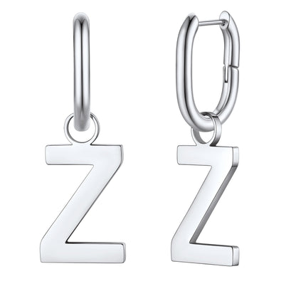 Hypoallergenic Initial Letter Dangle Earrings for