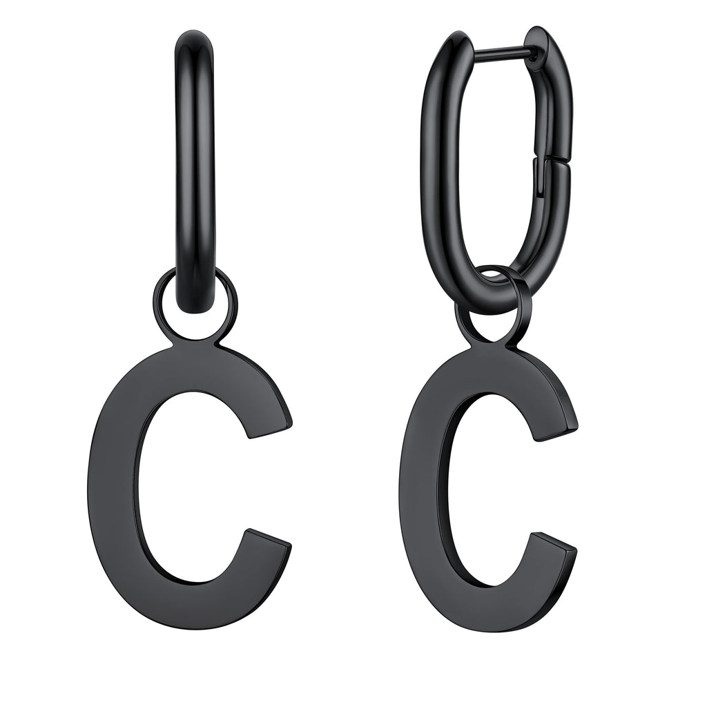 Hypoallergenic Initial Letter Dangle Earrings for