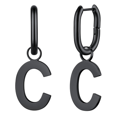 Hypoallergenic Initial Letter Dangle Earrings for
