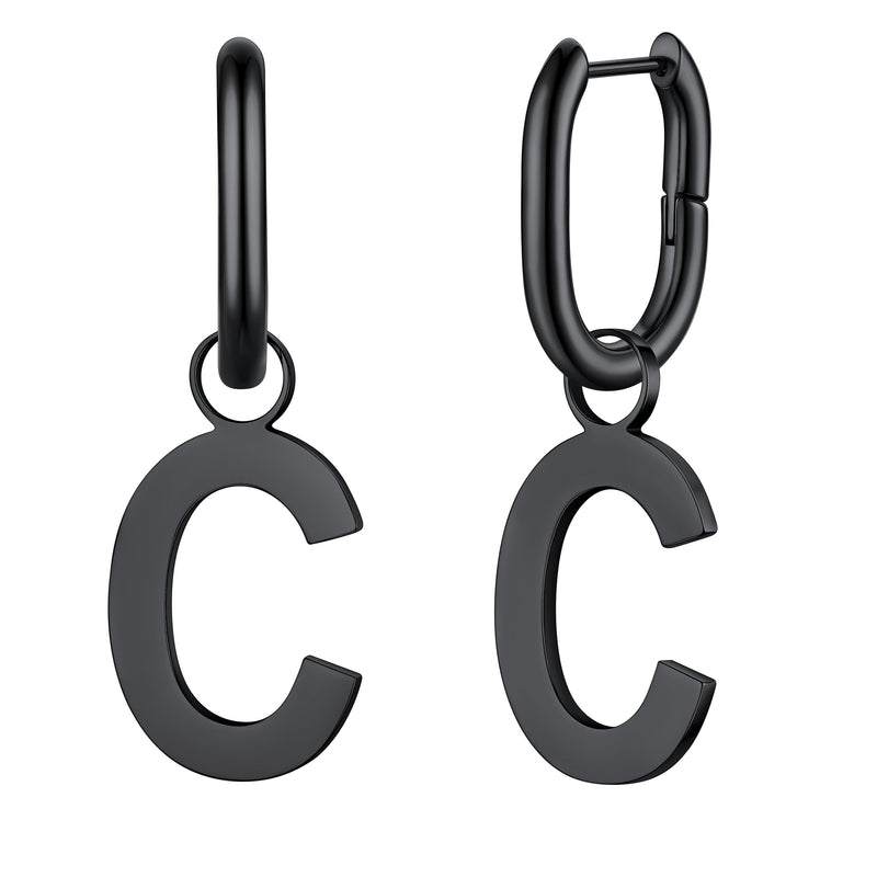 Hypoallergenic Initial Letter Dangle Earrings for