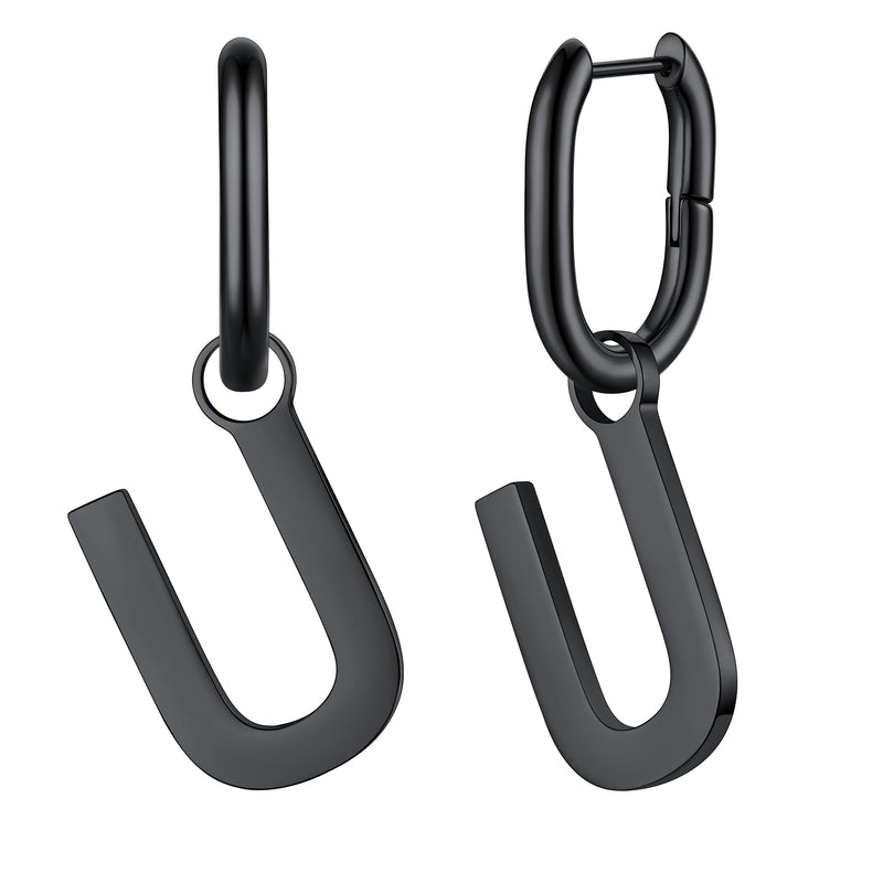 Hypoallergenic Initial Letter Dangle Earrings for