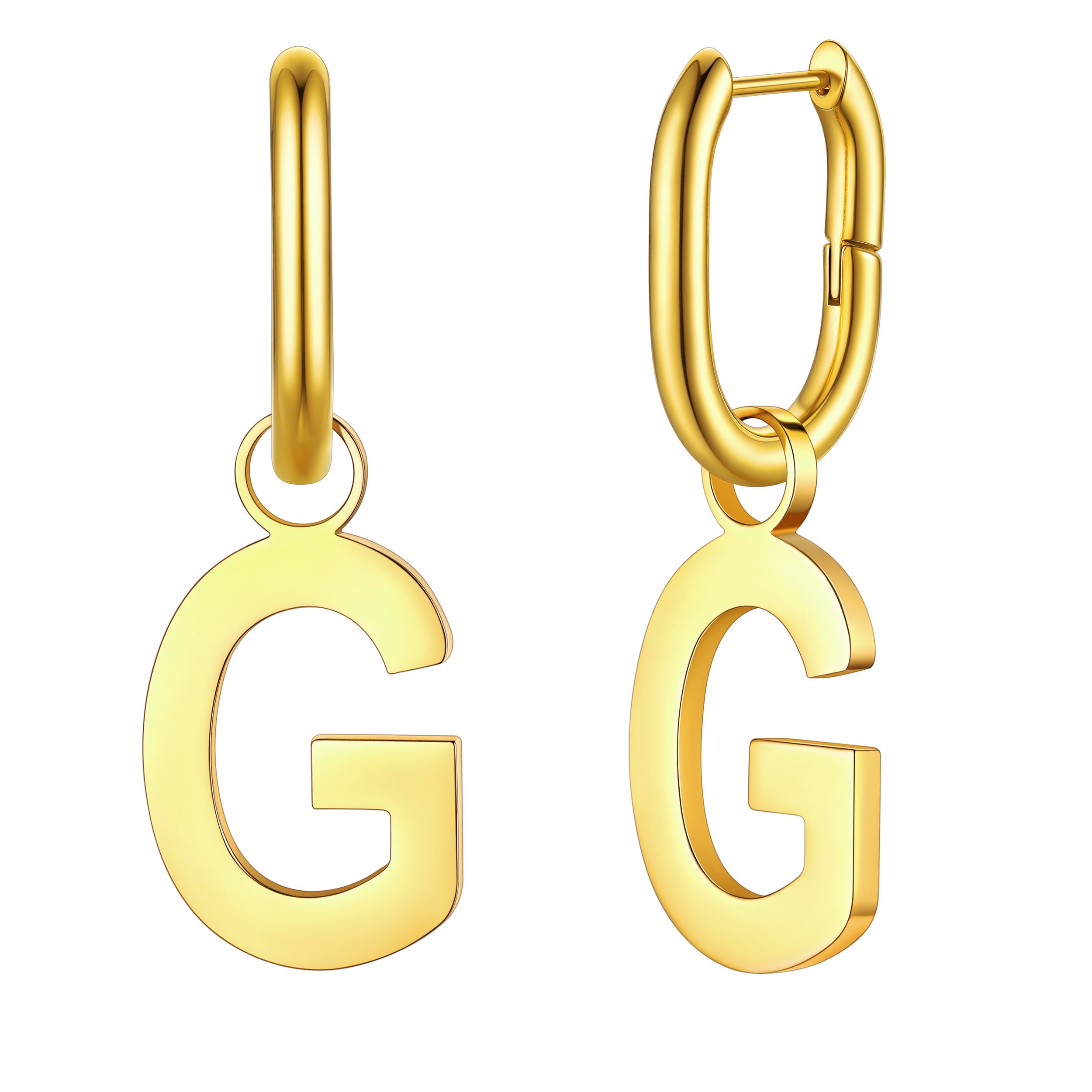 Hypoallergenic Initial Letter Dangle Earrings for