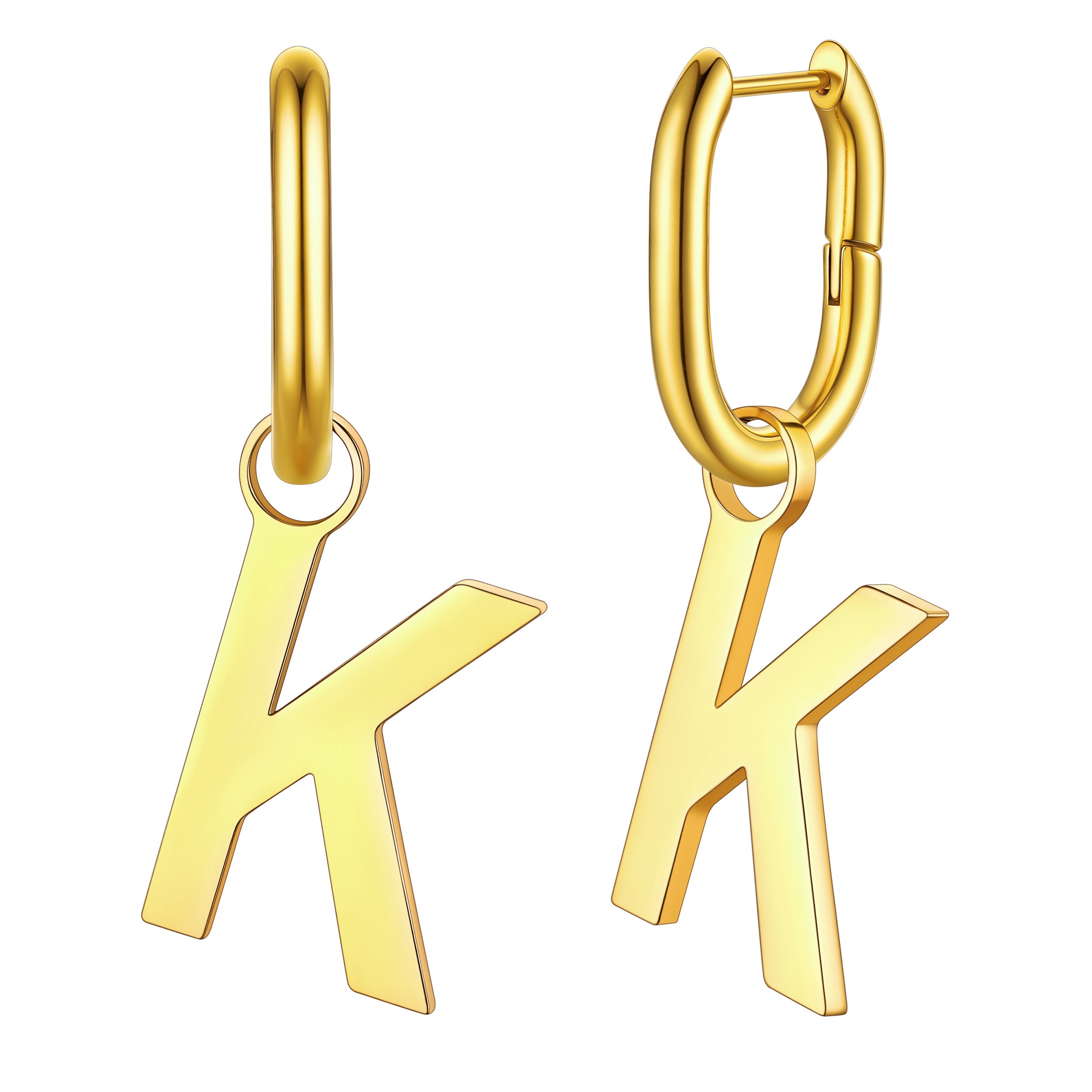 Hypoallergenic Initial Letter Dangle Earrings for