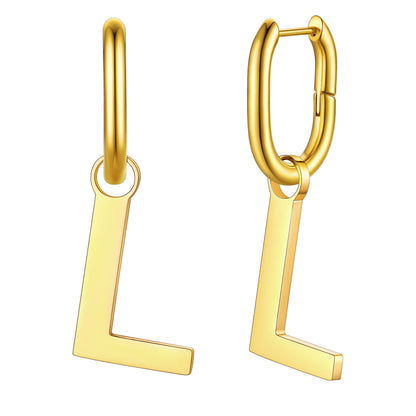 Hypoallergenic Initial Letter Dangle Earrings for