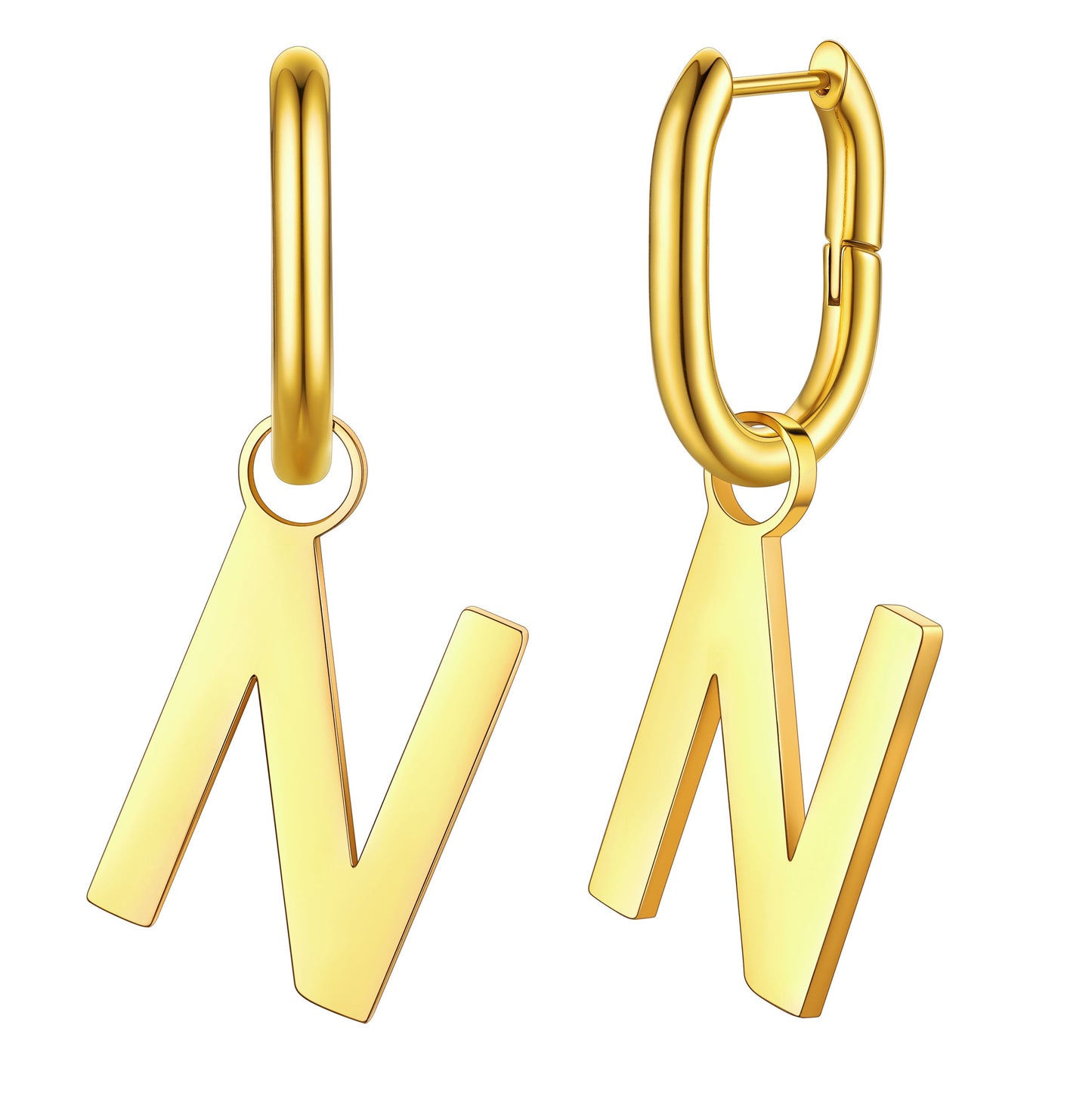 Hypoallergenic Initial Letter Dangle Earrings for