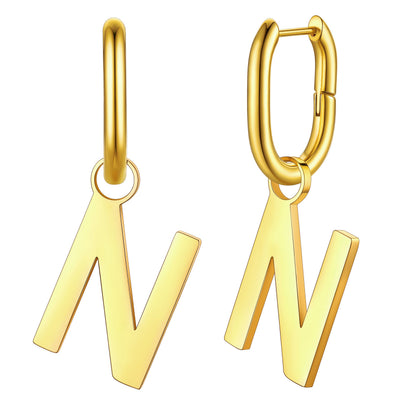 Hypoallergenic Initial Letter Dangle Earrings for