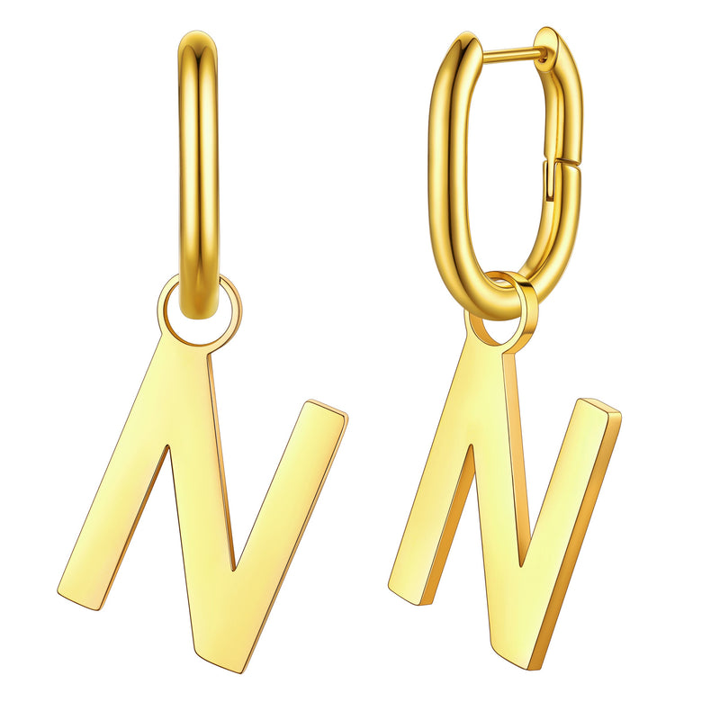 Hypoallergenic Initial Letter Dangle Earrings for