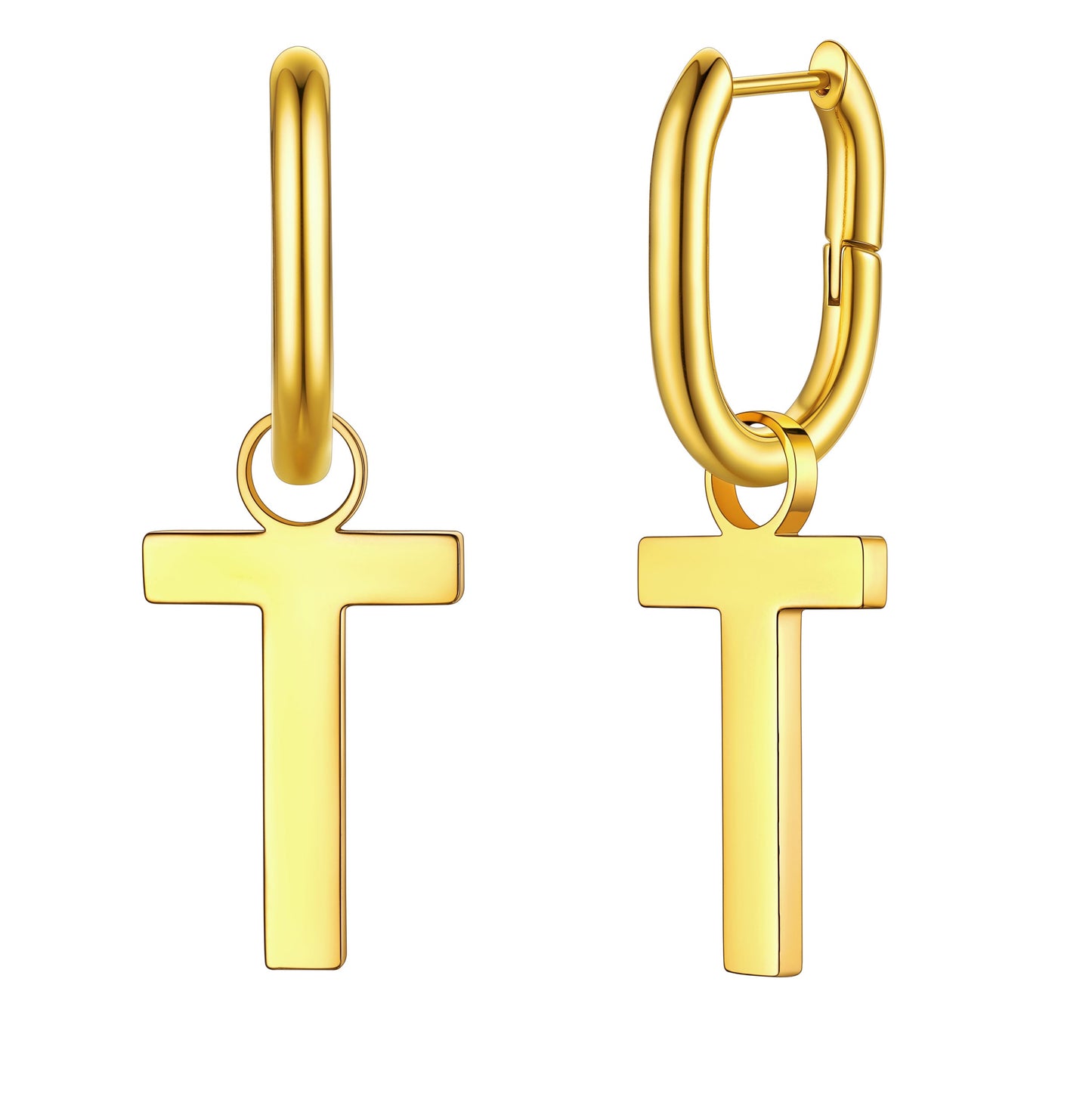 Hypoallergenic Initial Letter Dangle Earrings for